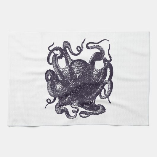 Antieke Illustratie van Octopus Theedoek (Horizontaal)