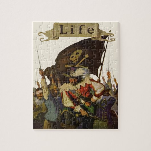 Antieke illustratie van piraat Wyeth Legpuzzel (Verticaal)