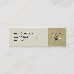 Antieke Illustratie van Werkbij Insect Mini Visitekaartje