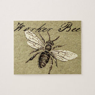 Antieke Illustratie van Werkbij Insect Vintage Legpuzzel