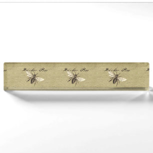 Antieke Illustratie van Werkbij - Vintage Insect Naambordje