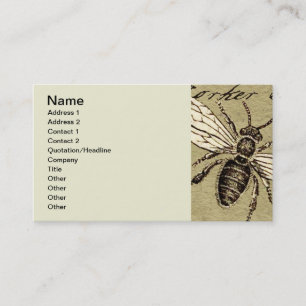 Antieke illustratie van werkbij - vintage insect visitekaartje