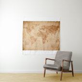 Antieke  illustratiekaart van de wereldkaart, were wandkleed (In situ)