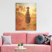 Antieke Indiase waterdrager door EW Rollins Canvas Afdruk (Insitu (Woonkamer))