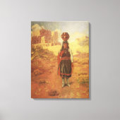 Antieke Indiase waterdrager door EW Rollins Canvas Afdruk (Voorkant)