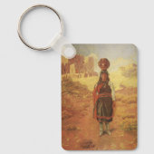 Antieke Indiase Waterdrager door EW Rollins Sleutelhanger (Voorkant)