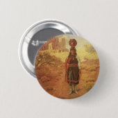 Antieke Indische Waterdrager door EW Rollins Ronde Button 5,7 Cm (Voorkant /achterkant)