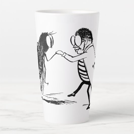 Antieke insecten dansen; Bromvlieg Latte Mok (Voorkant)