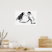 Antieke insecten dansen; Bromvlieg Poster (Keuken)