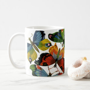 Antieke insecten of beestjes, mooie vlinders koffiemok