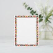 Antieke Italiaanse bloemen bruiloft uitnodiging te (Staand voorkant)