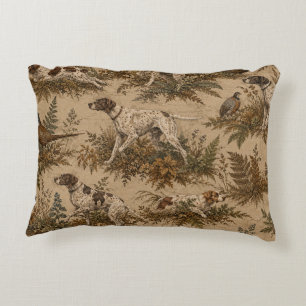 Antieke Jachthonden & Wild Vogels Patroon Accent Kussen