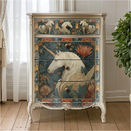 Antieke Jade Rode William Morris Stijl Eenhoorn Tissuepapier