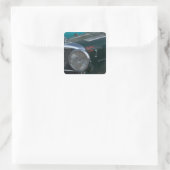 antieke jaguar vierkante sticker (Tas)