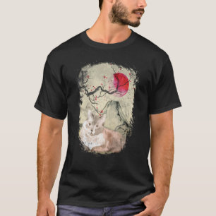 Antieke Japan Kat Japanse Houtsnede T-shirt