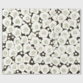 Antieke Japanse bloemmotief uit 1902: Zwarte witte Cadeaupapier (Vlak)