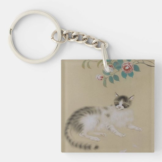 Antieke Japanse katten sleutelhanger (voorkant)
