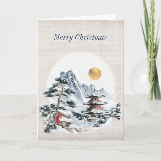 Antieke Japanse kerstkaart Feestdagen Kaart (Voorkant)