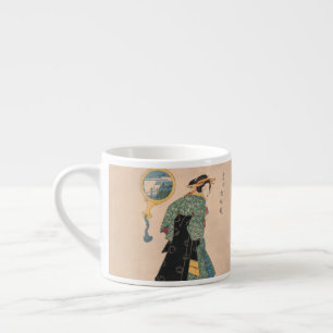 Antieke Japanse Kimono Vrouw Ukiyo-e Houtsnede Espresso Kop
