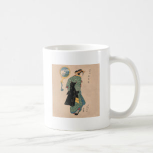 Antieke Japanse Kimono Vrouw Ukiyo-e Houtsnede Koffiemok