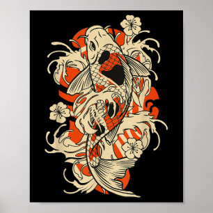 Antieke Japanse Koi Vis Japan Poster