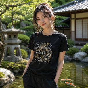 Antieke Japanse Koi Vissenprint T-shirt