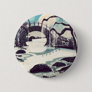 Antieke Japanse Meditatie Tuin Ronde Button 5,7 Cm