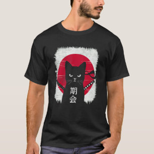 Antieke Japanse Stijl Kat Kittenspook Kat T-shirt