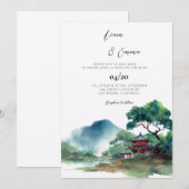 Antieke Japanse traditionele bruiloft Kaart (Voorkant / Achterkant)