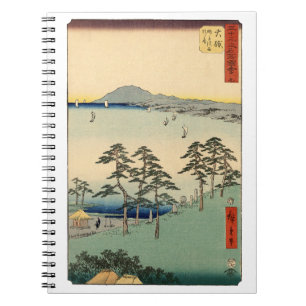 Antieke Japanse Ukiyo-e drijvende wereld houtsnede Notitieboek