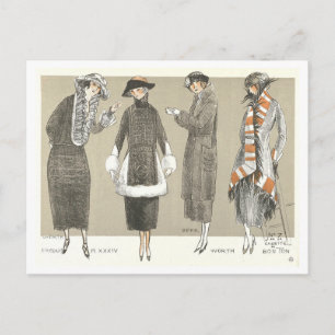 Antieke Jassen Mode Illustratie Briefkaart