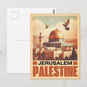Antieke Jeruzalem Al-Aqsa-moskee Rotskoepel Briefkaart
