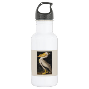 Antieke John James Audubon Witte Pelikaan Kust Waterfles
