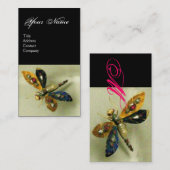 ANTIEKE JUFFER LIBELLE MONOGRAAM ,Zwart Wit Visitekaartje (Voorkant / Achterkant)