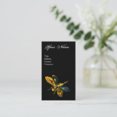 ANTIEKE JUFFERLIBELLE SIEGELRING ;Zwart Roze Visitekaartje (Staand voorkant)