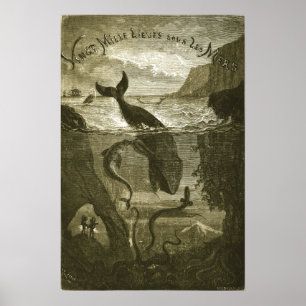 Antieke Jules Verne 20.000 Mijlen... Poster