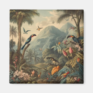 Antieke Jungle Luifel & Exotische Vogels Magneet