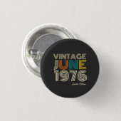 Antieke juni 1976 aangepast jaar ronde button 3,2 cm (Voorkant /achterkant)