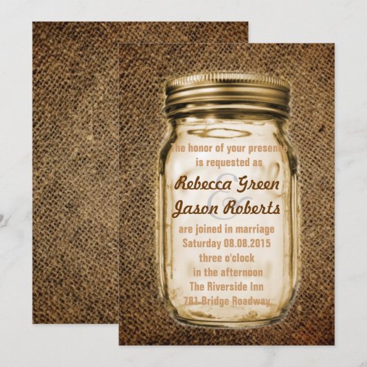 antieke jute landelijke rustieke metselwerk pot tr kaart (Voorkant / Achterkant)