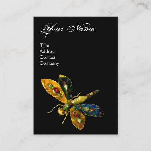 ANTIEKE JUWEEL MET LIBELLE MONOGRAAM ,Zwart Visitekaartje (Voorkant)