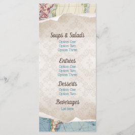 Antieke Kaart Baby Shower Menu's