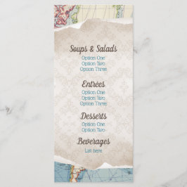 Antieke Kaart Baby Shower Menu's