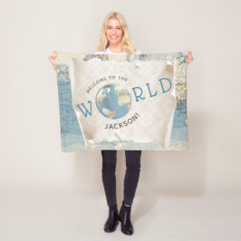 Antieke kaart babydeken fleece deken