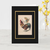 Antieke kaart Jongen op haan (Gele Bloem)