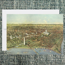 Antieke kaart met een panoramisch uitzicht op Wash