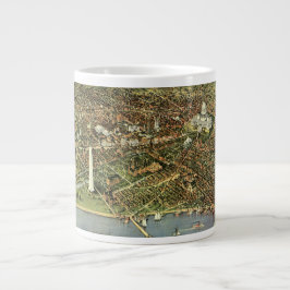 Antieke kaart met een panoramisch uitzicht op Wash Grote Koffiekop