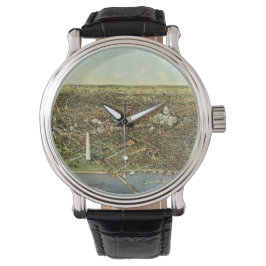 Antieke kaart met een panoramisch uitzicht op Wash Horloge