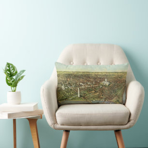 Antieke kaart met een panoramisch uitzicht op Wash Kussen