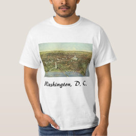 Antieke kaart met een panoramisch uitzicht op Wash T-shirt
