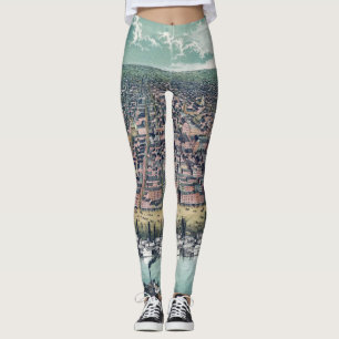 Antieke kaart Saint Louis Missouri Mississippi riv Leggings